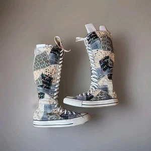 Converse Chuck Taylor Patchwork Extra Hi Shoes 110507 Womens Sz 8 Elephants - Picture 1 of 13