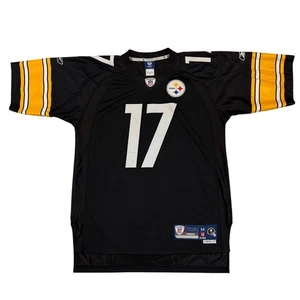 Pittsburg Steelers Mike Wallace #17 Football Jersey Black Size Medium +2 Reebok - Picture 1 of 11
