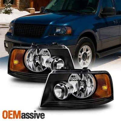 Faros delanteros negros Fit 2003 2004 2005 2006 Ford Expedition lámparas de repuesto Foto 1 de 4