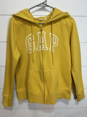 Sudadera con capucha amarilla con cremallera completa Gap polar para mujer mediana Foto 1 de 4