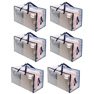 6 Pack Moving and Storage Bags, Heavy Duty, Alternative to Moving Boxes, Larg... - Picture 1 of 8