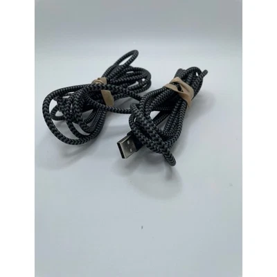 Braided 6ft Micro USB Charging Cable Android Charger Cord Gray lot of 2 - Image 1 of 2