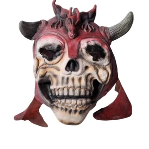 Skull Warriors The Red Dragon Latex Maske Teufel Hörner 1996 Rubie's Kostüm Co. - Bild 1 von 4