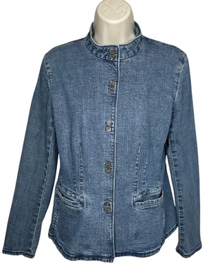 Chaqueta vaquera para mujer Nine West con botones azul envejecido talla pequeña Foto 1 de 4