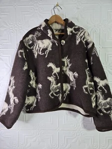Joyce Onarheim Boe Legacy Collection 100% Wolle Jacke Creme und Braun Größe LG - Bild 1 von 24