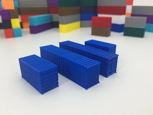 4 - VERSANDCONTAINER !!! (2) 20' und (2) 40' Container - Spur N 1:160 blau - Bild 1 von 12
