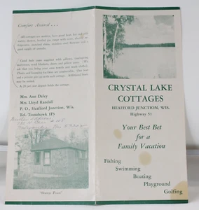 Crystal Lake Cottages Prospekt. Am Kristallsee. Heafford, Wisconsin. - Bild 1 von 9