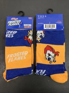 2 Pair Kelloggs Frosted Flakes Novelty Crazy Socks Gift Mens Size 6-12 New - Picture 1 of 8