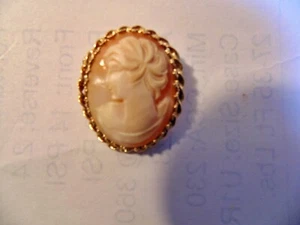 Vintage Kamee 14K Gold 1,25" Pin - Bild 1 von 3