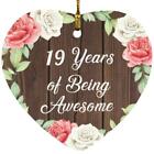 19th Birthday 19 Years Of Being Awesome - Heart Ornament A