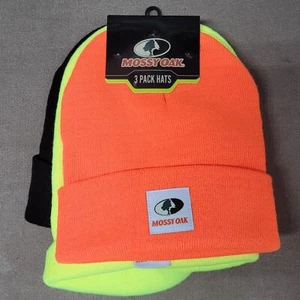 New Mossy Oaks 3 Pack Beanie hats Hunting Winter Outdoors Adult Large - Picture 1 of 3