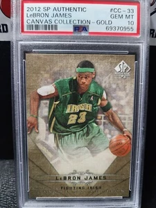 2012 SP Authentic Canvas Collection - Gold LEBRON JAMES #CC-33 PSA 10 Gem Mint - Picture 1 of 2