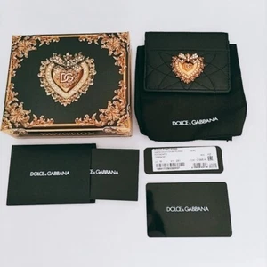 DOLCE&GABBANA Devotion Card Case Holder Wallet Leather Black NEW w/o Tags - Picture 1 of 10