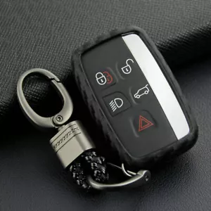 Kohlefaser Auto Schlüssel Etui Abdeckung Anhänger Halter Zubehör Neu für Land Rover Jaguar - Bild 1 von 9