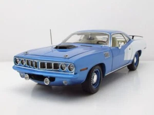Plymouth Hemi Cuda 1971 Azul Blanco Modelo De Coche 1:18 Acme - Imagen 1 de 11