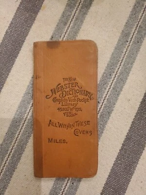 Miles’ Vest Pocket Webster Pronouncing Dictionary 1894.  45,800 Words, 5 Books - Image 1 of 4