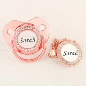 Luxury Rose Gold Pacifier Clips Orthodontic Soother BPA Free Silicone Nipples - Picture 1 of 27