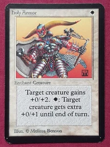 Magic The Gathering LIMITED EDITION ALPHA HOLY ARMOR white card MTG - Picture 1 of 2