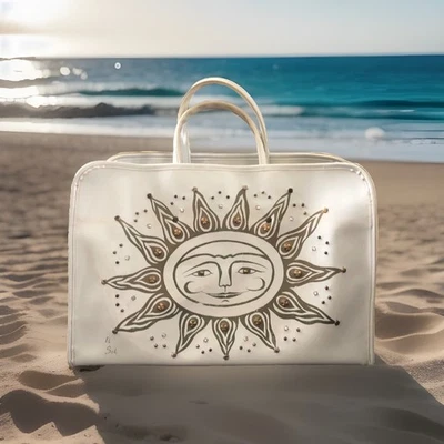 VTG 1950s UNIQUE Celestial Large Capacity Tote Carryall Bag Handbag Purse Retro - Image 1 of 4