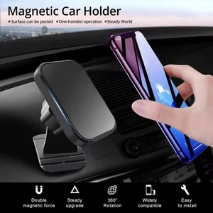 Magnetic Car Phone Holder Mount Dashboard Foldable 360° Stand for All Phones - Picture 1 of 14