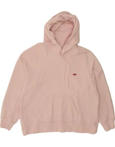 LEVI'S maglione donna oversize con cappuccio UK 18 XL rosa cotone DC16 - Foto 1 di 4