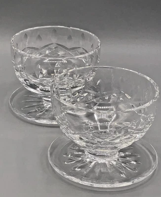 Lismore by Waterford clear crystal pair of footed Dessert Cups, gently used - Image 1 of 4