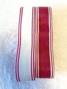 2 Re-Web Kit Lawn Chair REPAIR Webbing / RIBBON Pink & White Striped VTG - Picture 1 of 2