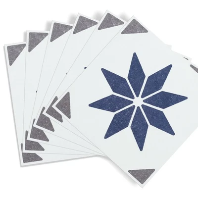 Alia Blue self-adhesive waterproof vinyl wall tiles for kitchen splashback - Image 1 of 4