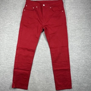 Levis 502 Jeans Mens 33x32 Red Straight Leg Slim Fit - Picture 1 of 10