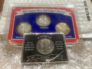 Lot of 6 Silver Coins Half Dollars (4) & Dimes (2) 90% $2.2 FV - Picture 1 of 2