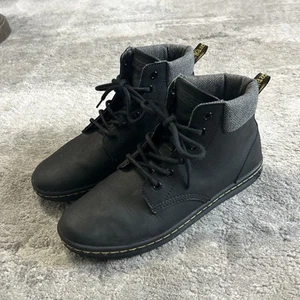 Dr Doc Martens Boots Womens 9 Maelly Air Wair Bouncing Soles Black Leather Lace - Picture 1 of 8