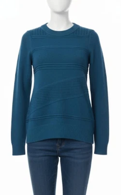 Suéter feminino Diane von Furstenberg pequeno lã de caxemira azul cobalto - Imagem 1 de 4