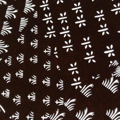 Antique Japanese Katagami Kimono Paper Stencil Katazome Dragonflies Grass 4Y639 - Image 1 of 4