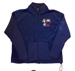 Vintage 90s Looney Tunes Taz Tasmanian Devil Full Zip Sweatshirt Size M Blue USA - Picture 1 of 7