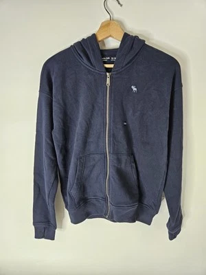 Sudadera con Capucha Abercrombie Niños Cremallera Completa Azul Talla 13/14  Foto 1 de 3