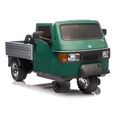 LAMAS Ape Car Piaggio 12V Verde Veicolo Elettrico Bambini Luci e Suoni Auto Elettrica