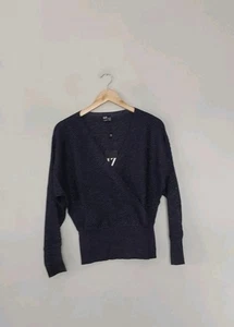 Izabel London Sparkle V Neck Jumper Midnight Blue Size 10 QVC BNWT - Picture 1 of 3