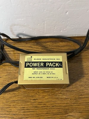Vintage Power Pack Toy Transformer #3310 Eldon Industries 3V, 2 AMPS. DC 6V MAX - Image 1 of 4