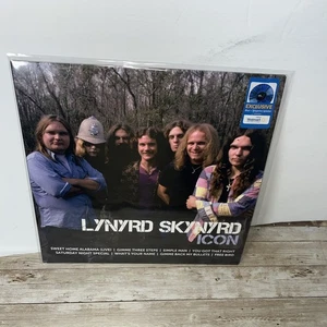 LYNYRD SKYNRD Icon VG++ BLUE/TANGERINE SPLATTER VINYL W/HYPE STICKER - Picture 1 of 2