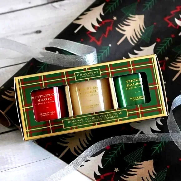 NIB Holiday Gift Box Homeworx Slatkin & Co. Holiday Christmas Candle Gift Set - Image 1 of 1