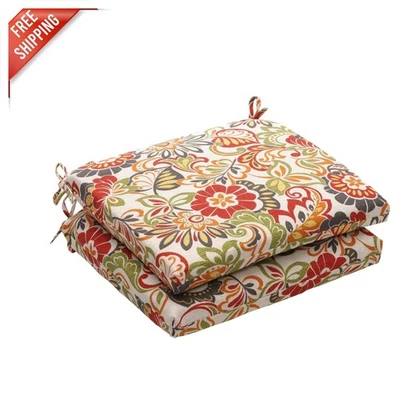 Juego de almohadillas florales brillantes para silla - Cojines duraderos de 16"x18,5" para uso en interiores/exteriores Foto 1 de 4