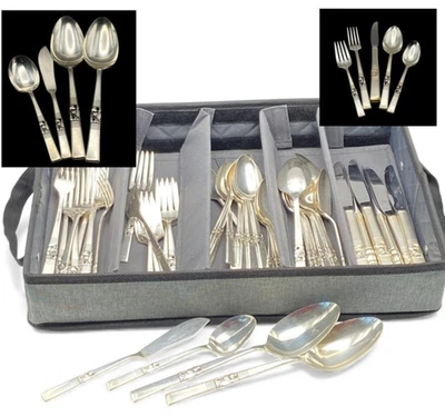Oneida Community 1948 MORNING STAR Silverplate Flatware 50-Pc Svc for 8 + Extras - Image 1 of 4