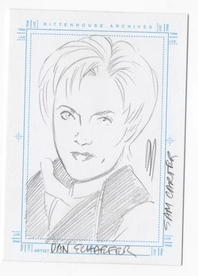 Sam Carter STARGATE SG1 Season 5 Hand Drawn Sketch Card Sketchafex Dan Schaefer - Image 1 of 2