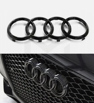 LOGO 273mm Calandre Avant noir brillant Pour AUDI A3 A4 A5 A6 A7 Q2 Q3 Q5 Q8 TT