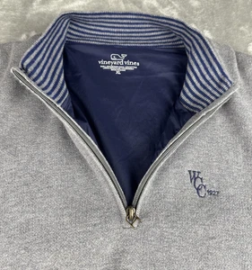 Vineyard Vines Sweater Walpole Country Club Mens XL Gray Nylon Lined 1/4 Zip - Bild 1 von 12