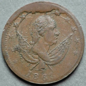 1863 117/420a Patriotic Civil War Token George Washington - Picture 1 of 2