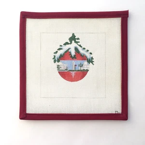 ASSOCIATED TALENTS Handpainted Needlepoint Canvas Washington DC Ornament 18 Mesh - Picture 1 of 3