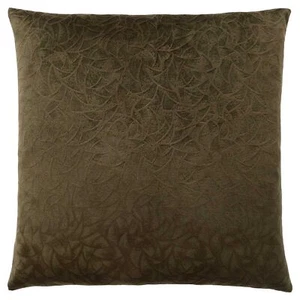 18 X 18 Dark Green Velvet Polyester Floral Zippered Pillow - Picture 1 of 6