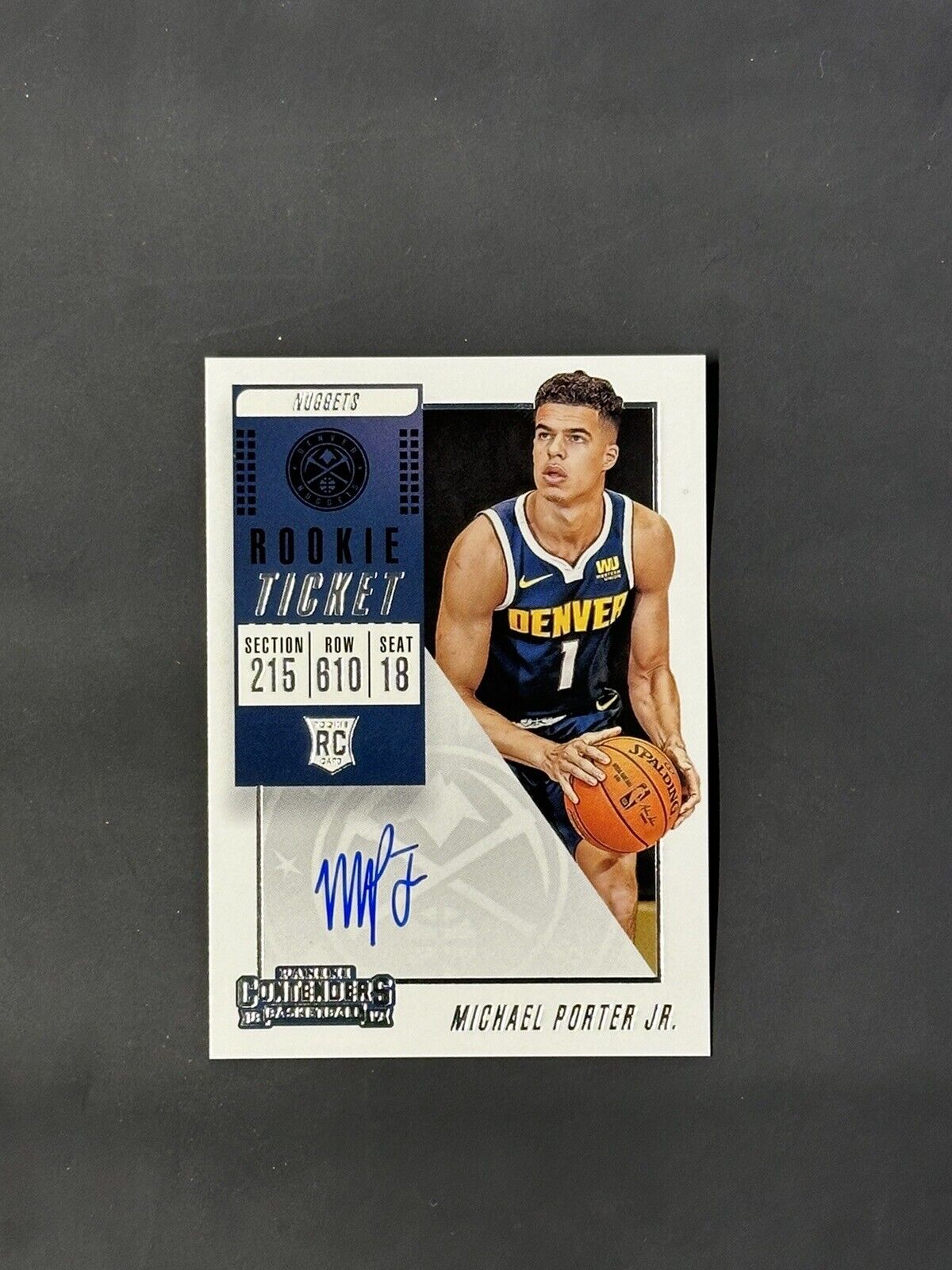 2018-19 Contenders Michael Porter Jr. Rookie Ticket Auto RC #137 Nuggets