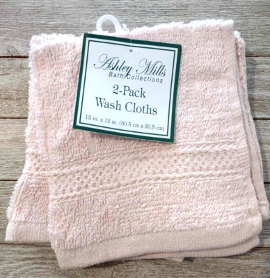 Panos de rosto Ashley Mills rosa 2 peças Conjunto  - Imagem 1 de 2